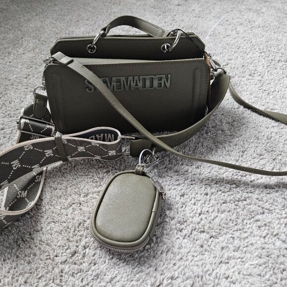 STEVE MADDEN BEVIEE SATCHEL/CROSSBODY w/2 ADJUST/REMOVABLE STRAPS- LT OLIVE- NWT - Picture 2 of 11